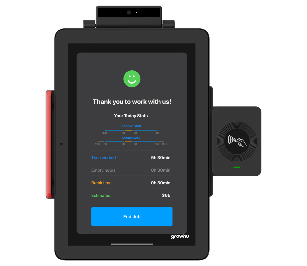 Review and approval of out-of-schedule hours on an RFID time clock system