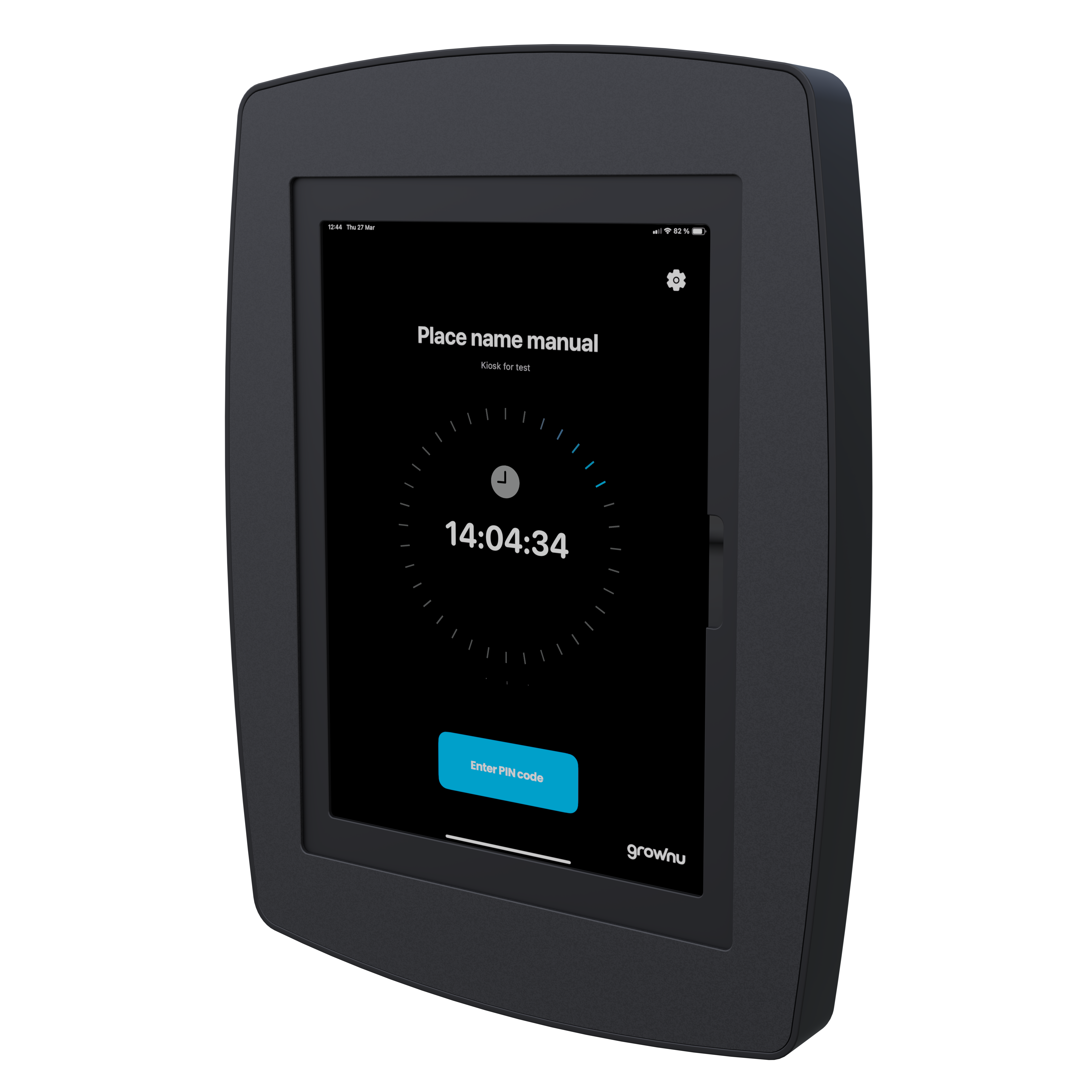 Secure wall mount enclosure for iPad or Android time clock terminal