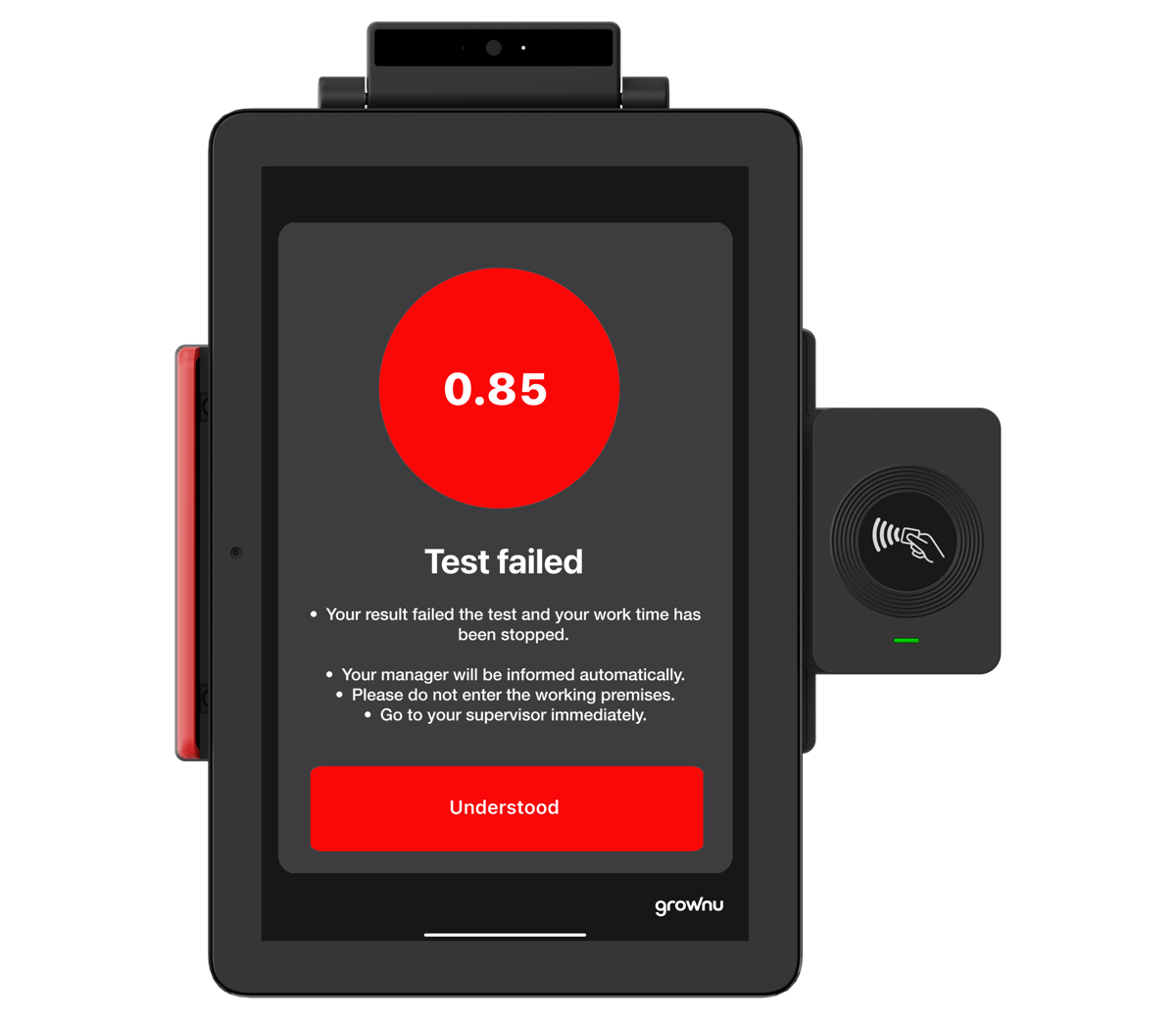 Failed breathalyzer test and restricted work session